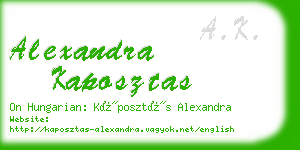 alexandra kaposztas business card